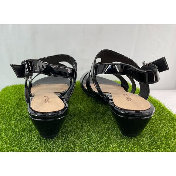 New Alaruba Womens Patent Leather Strappy Wedge Sandals With Adjustable Buckle C - Picture 4 of 6